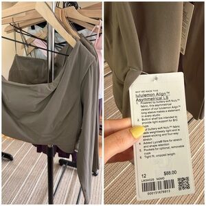 lululemon athletica Asymmetrical Crop Top in Olive